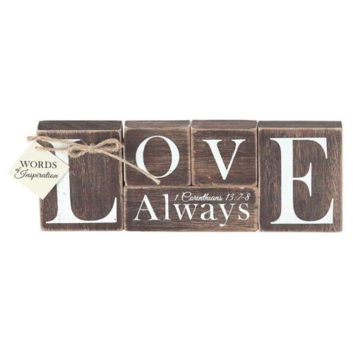 603799086226 Love Always 1 Cor 13:7-8 Tabletop Plaque