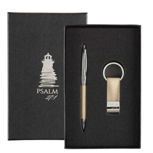 603799313346 Psalm 27:1 The Lord Is My Light Pen Keyring Set