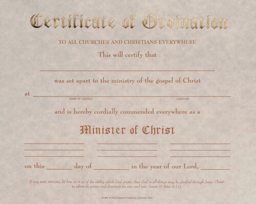 707529011844 Certificate Of Ordination